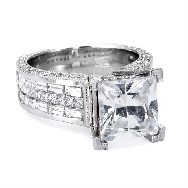 18KTW INVISIBLE SET ENGAGEMENT RING  2.99CT